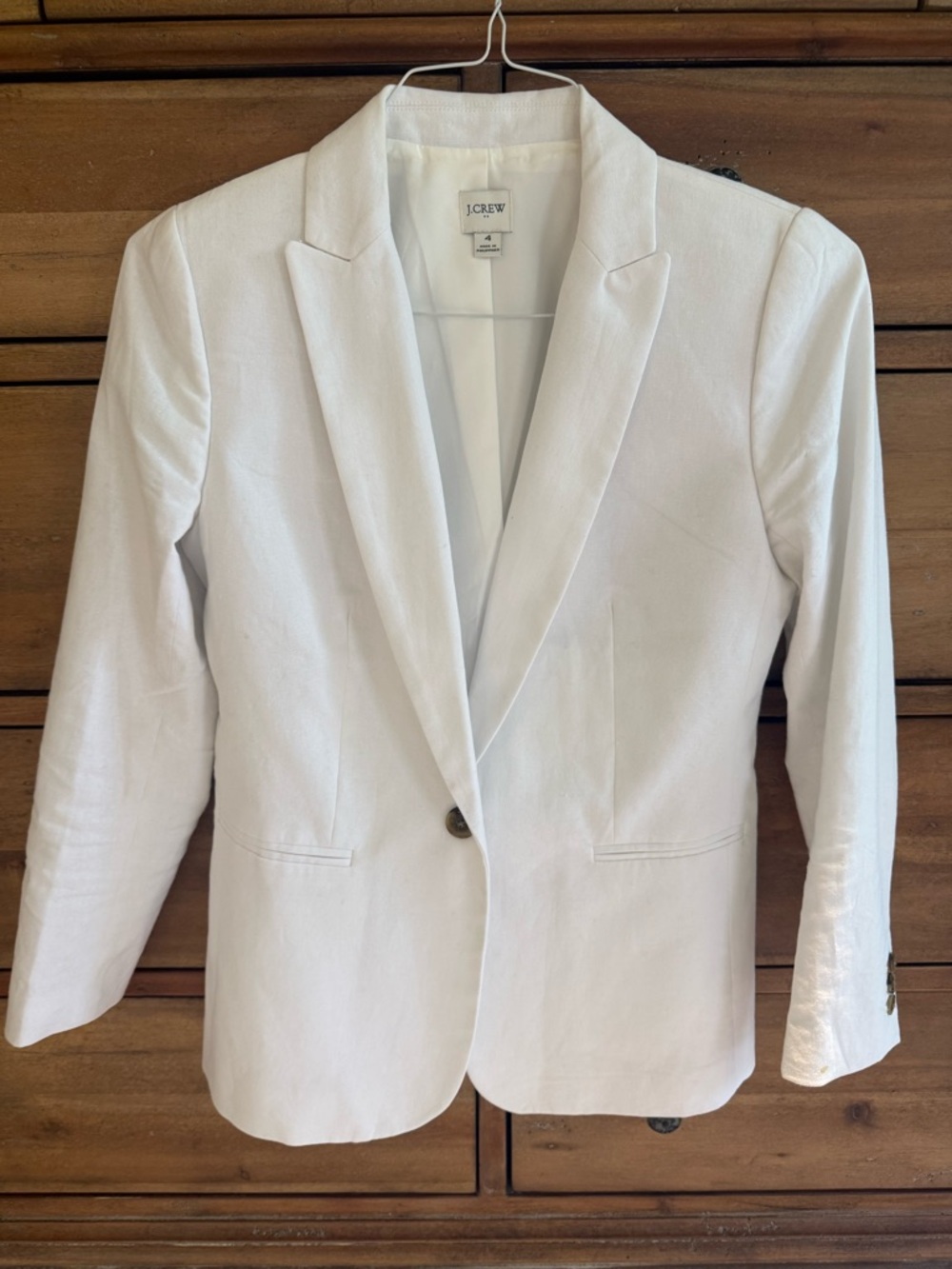 J. Crew Women's White Linen Blazer